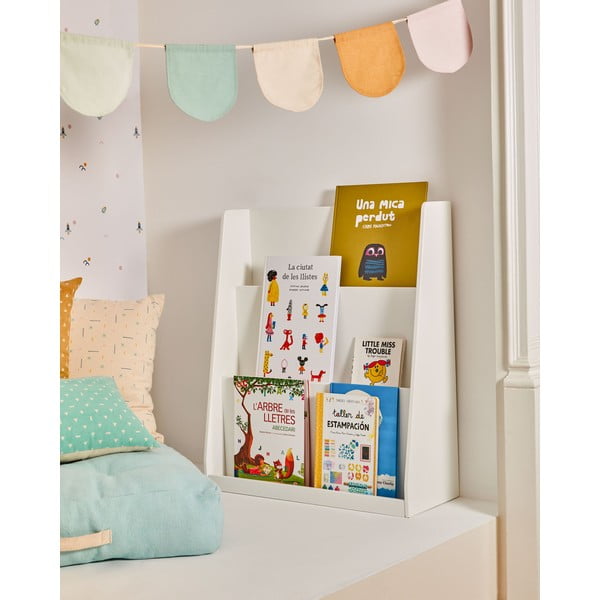 Valge laste raamaturiiul 59,5x69,5x23 cm Adiventina - Kave Home-image-2