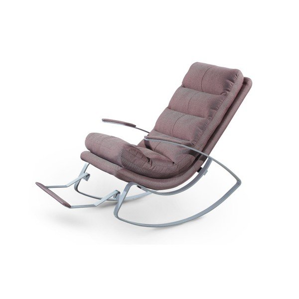 Šedohnědé látkové houpací křeslo Garageeight Rockport