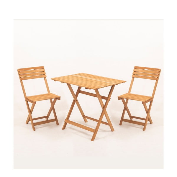 Puiduvärvi pöögipuidust aia söögimööbli komplekt 2-le - Floriane Garden-image-1