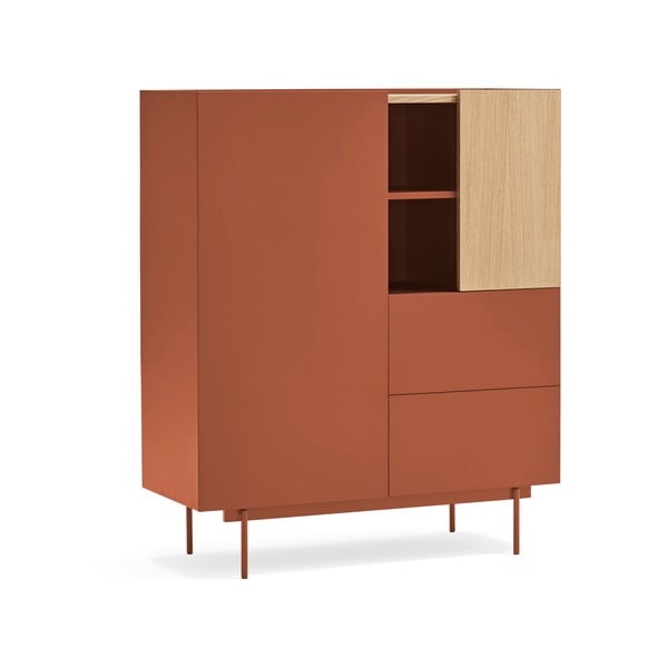 Tellise-puiduvärvi tammedekooriga kõrge kummut 100x120 cm Otto - Teulat-image-2