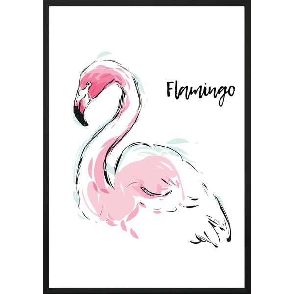 Plakat Aquarelle, 70 x 50 cm Flamingo - DecoKing