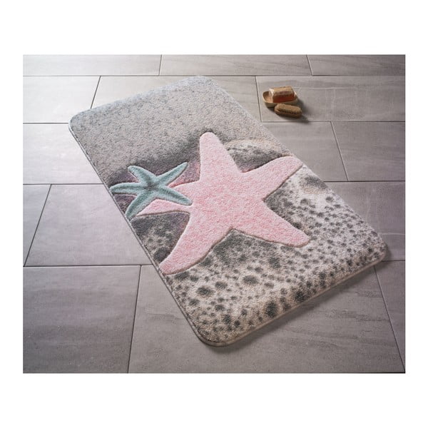 Mustriline roosa vannitoamatt Confetti Bathmats Starfish, 80 x 140 cm - Foutastic