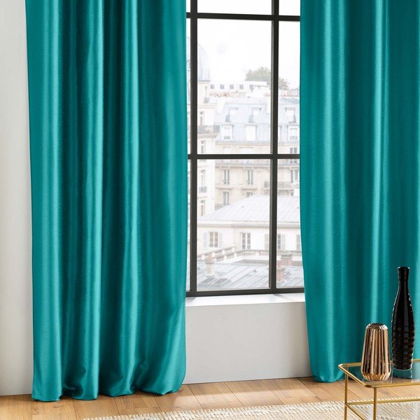 Sinine mikrosatiinist kardin 140x240 cm Shana - douceur d'intérieur-image-2