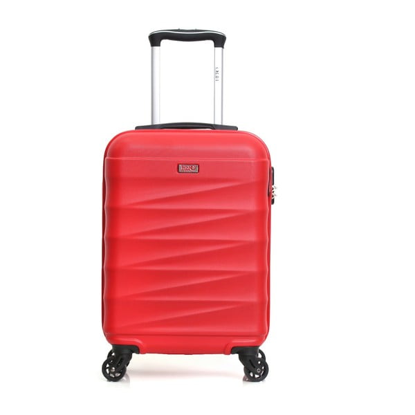 Červený cestovní kufr na kolečkách Hero Wave
