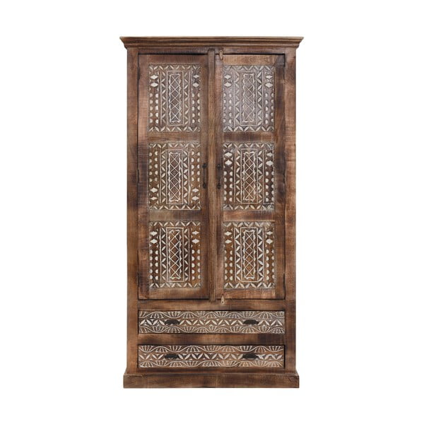 Pruun mangopuust riidekapp 190x45 cm Maneesh - Støraa