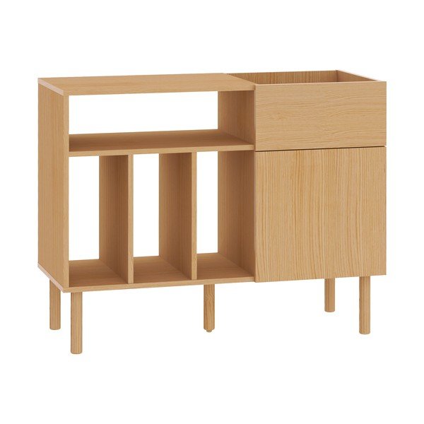 Puiduvärvi tammespooniga kummut plaadimängijale 100x80x42 cm Viny – TemaHome-image-2