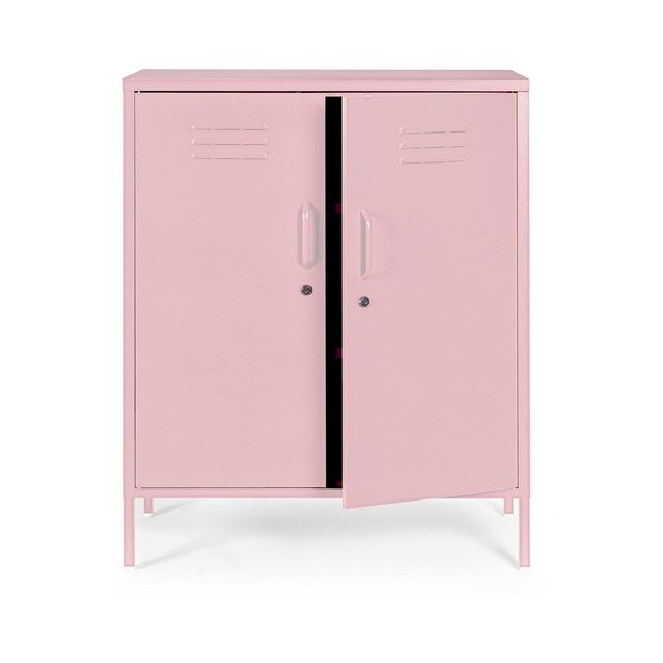 Heleroosa metallist lukustatav kapp 80x101,5x40 cm Cambridge - Yes Everyday-image-1