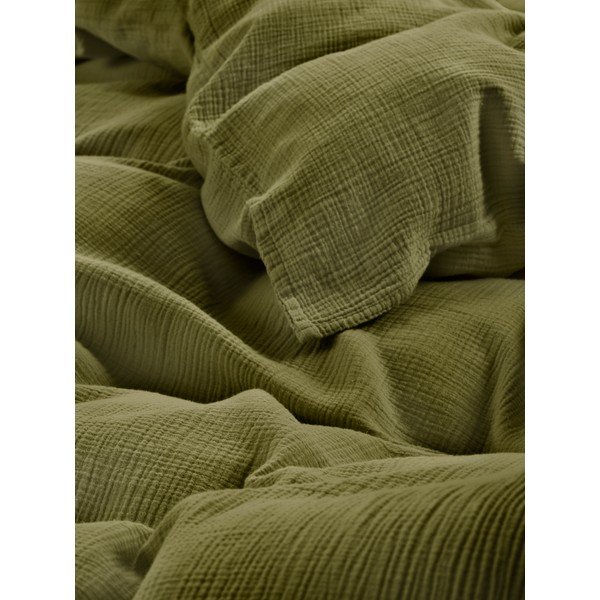 Khaki värvi musliinist üheinimesevoodilina 140x200 cm Amilia - Jotex-image-2