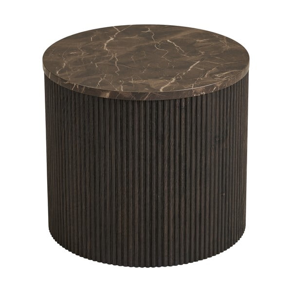 Ümmargune abilaud marmorimustriga plaadiga ø 45 cm Rota – House Nordic