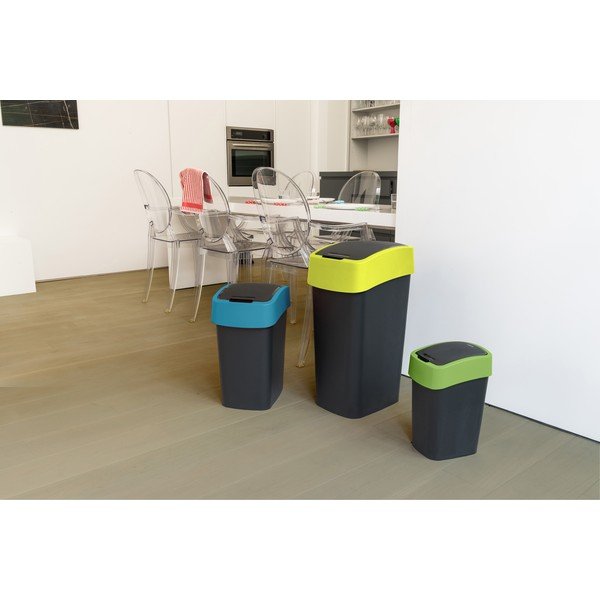 Roheline/must plastprügikast sorteeritud jäätmete jaoks 45 l Flip Bin - Curver-image-1