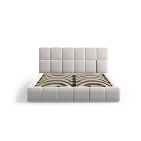 Helehall polsterdatud sametist kaheinimesevoodi koos voodipõhja ja panipaigaga 140x200 cm Bellis - Micadoni-image-3