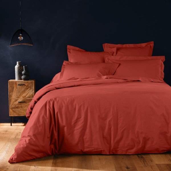 Puuvillane tekikott kaheinimesevoodile/pikendatud voodile telliskivi värvi 240x220 cm Lina - douceur d'intérieur-image-1