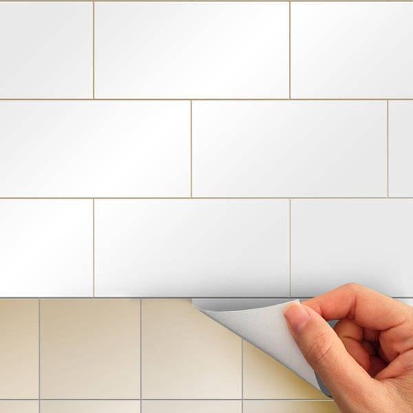 Kleebiste komplekt plaatide jaoks 30 tk 20x10 cm Subway Tiles White - Ambiance-image-3
