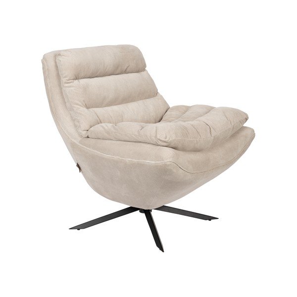 Valge sametist tugitool Vince - Dutchbone