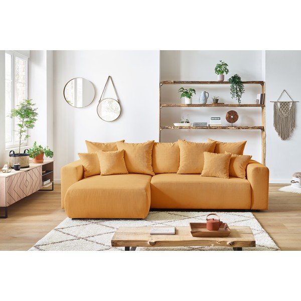 Sinepikollane corduroy diivanvoodi Envy - Bobochic Paris-image-1