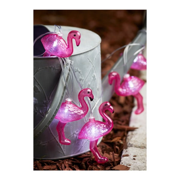 Barevný solární světelný LED řetěz Best Season Funlight Flamingos