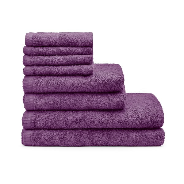 Lillad kiiresti kuivavad puuvillased froteerätikud 8tk komplektis Quick Dry - Catherine Lansfield