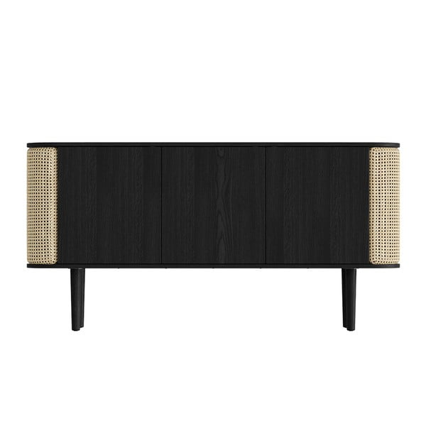 Madal kapp tammepuidust musta ja naturaalset värvi 150x75 cm Treasures - UMAGE-image-3