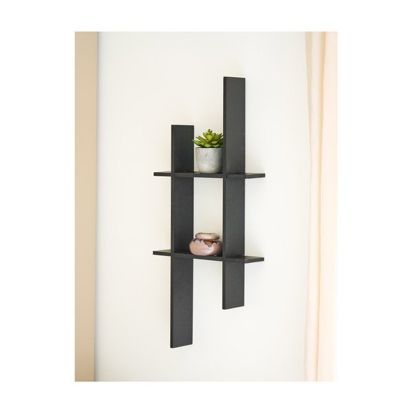 Mustast männipuidust astmeline riiul 86 cm Mostar - House Nordic-image-1