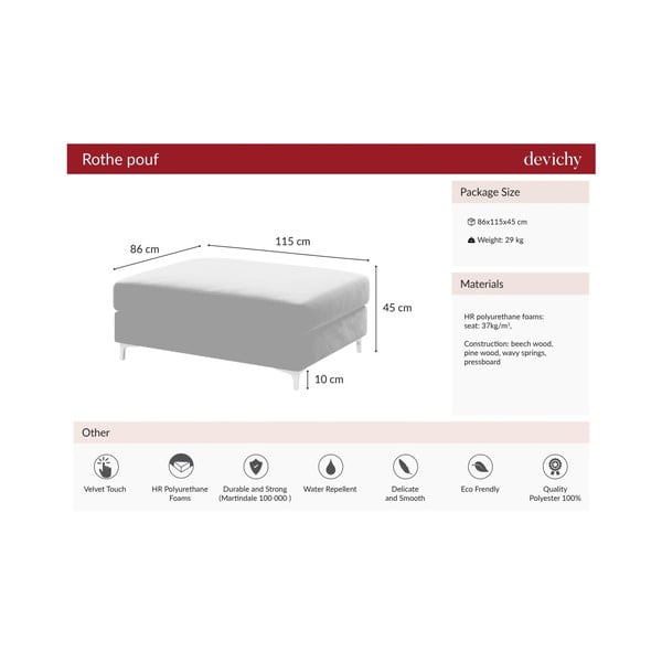 Tumesinine sametne ottomani Devichy Rothe - devichy-image-4