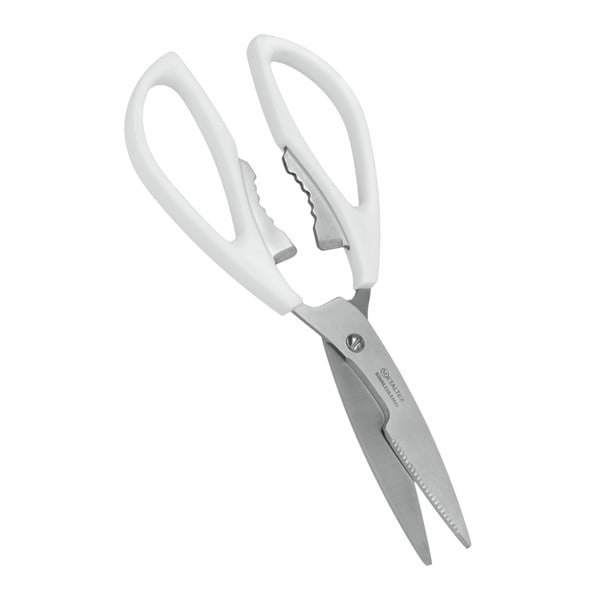 Bílé kuchyňské nůžky z nerezové oceli Metaltex Scissor, délka 21 cm