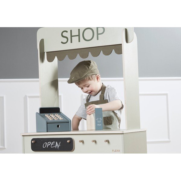Puidust laste kassaaparaat Kaupluse kassaregister Kassaaparaat Play - Flexa-image-1