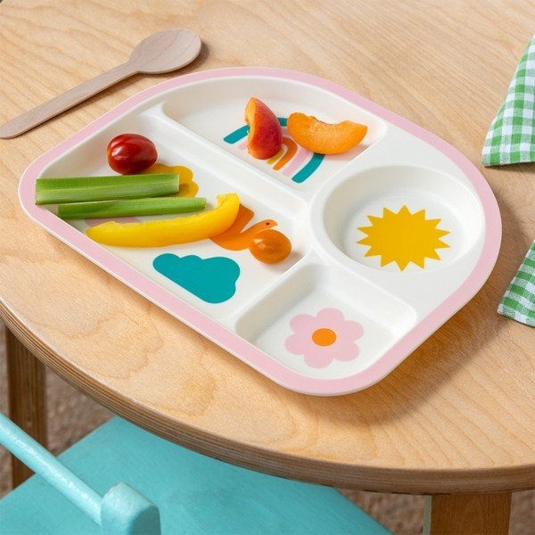 Beež plastmassist lastetaldrik 21x27 cm Rainbow Garden - Rex London-image-1