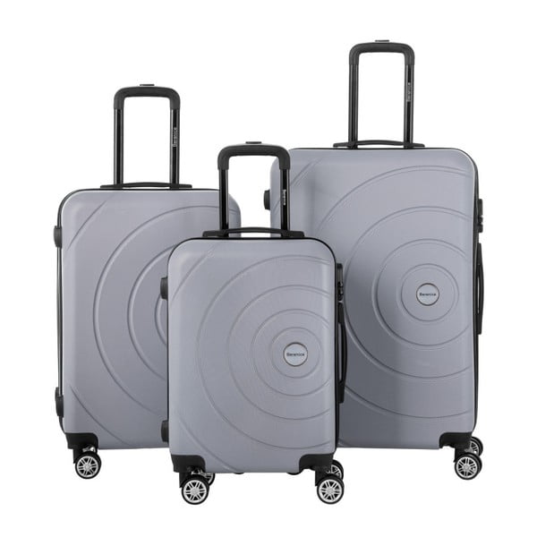 Sada 3 šedých cestovních kufrů Berenice Circle