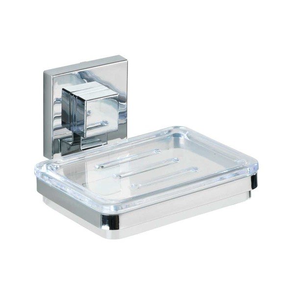 Seinale kinnitatav plastikust vannitoatarvikute komplekt läikiva hõbedase tooniga Quadro - Wenko-image-4