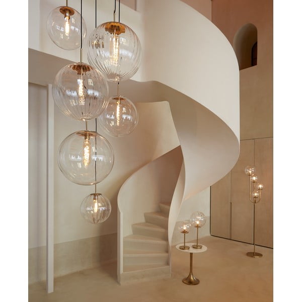 Pronksivärvi rippvalgusti klaasist varjuga ø 30 cm Medina - Light & Living-image-1