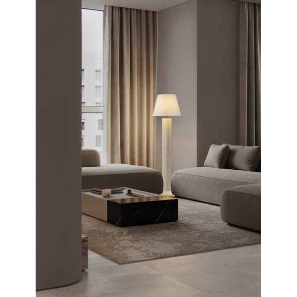 Valge/kreemikas kivipõrandalamp (kõrgus 150 cm) Bacoo - Nova Luce-image-1
