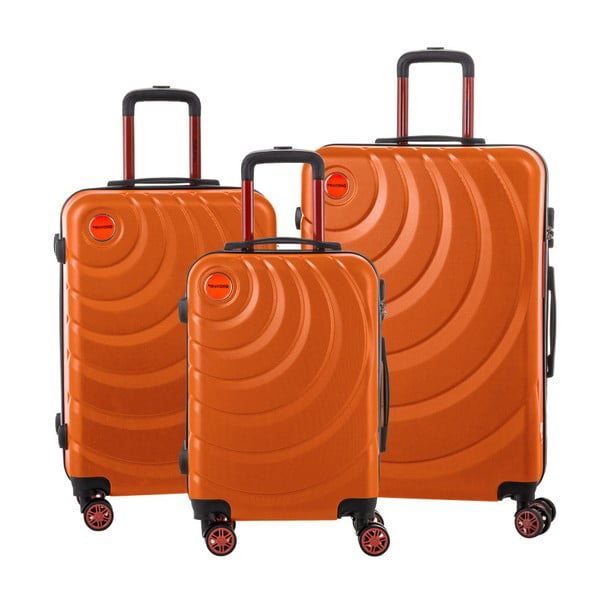 Sada 3 oranžových cestovních kufrů Murano Manhattan