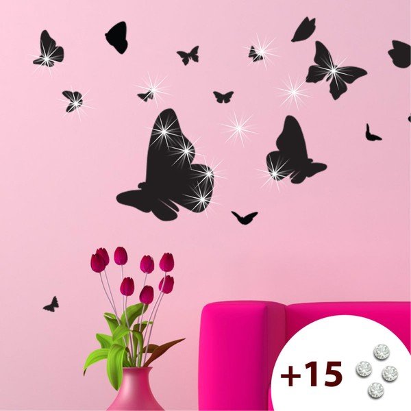 Set samolepky a 15 Swarovski krystalů Ambiance Butterflies-image-1