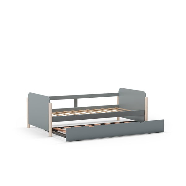 Hallikasroheline männipuidust lastevoodi koos väljatõmmatava voodi ja voodipõhjaga 90x190 cm Enola – Marckeric-image-3