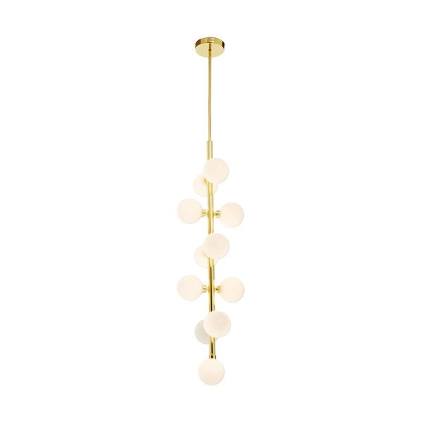 Valge/kuldse värvi metallist ripplamp klaasist varjuga, ø 27 cm Trieste - Premier Housewares-image-2