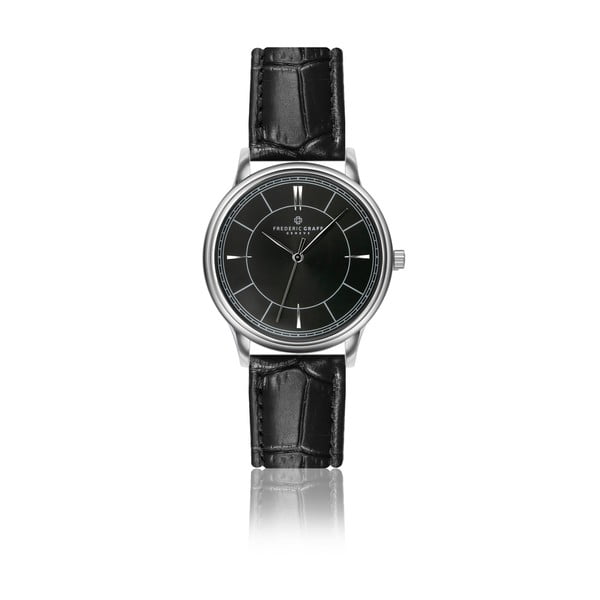 Unisex hodinky s černým páskem z pravé kůže Frederic Graff Makalu