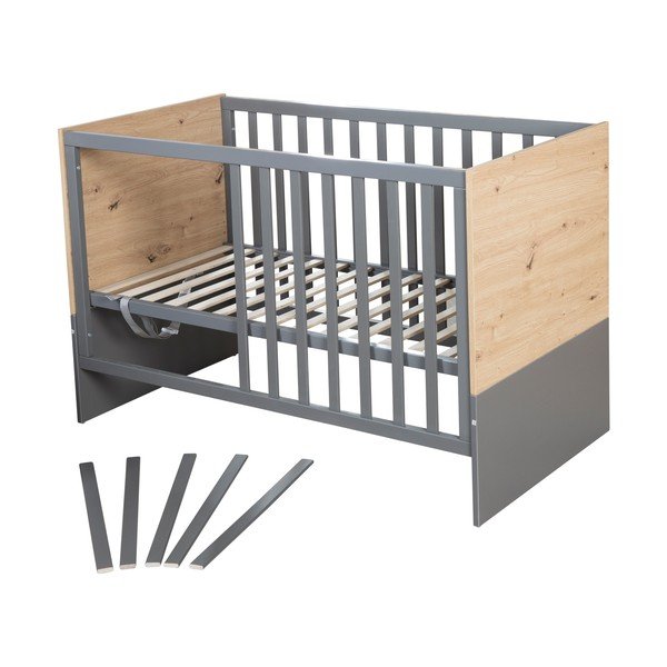 Halli ja naturaalset värvi võrevoodi 60x120 cm Anna - Roba-image-2