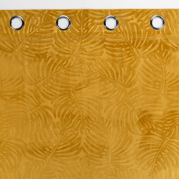 Kollane sametist kardin 140x240 cm Analia - douceur d'intérieur-image-2