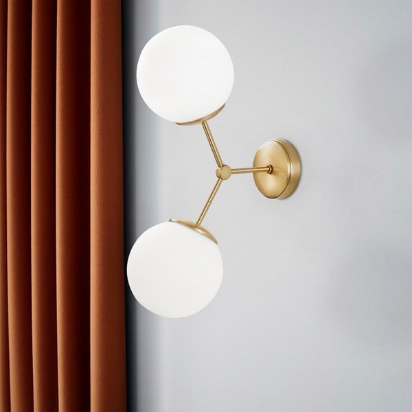 Nástěnné svítidlo v bílo-zlaté barvě Opviq lights Damar-image-1