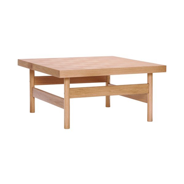 Kohvilaud naturaalses värvitoonis tammepuust pealispinnaga 82x82 cm Skak - Hübsch