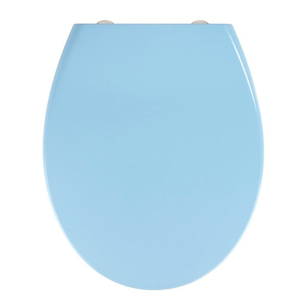 Světle modré WC sedátko se snadným zavíráním Wenko Samos, 44,5 x 37,5 cm