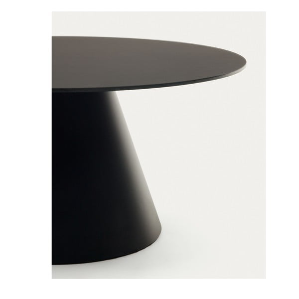 Must ümmargune klaasist diivanilaud ø 80 cm Wilshire - Kave Home-image-2