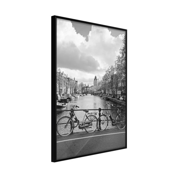 Plakat raamis, 30 x 45 cm Bicycles Against Canal - Artgeist