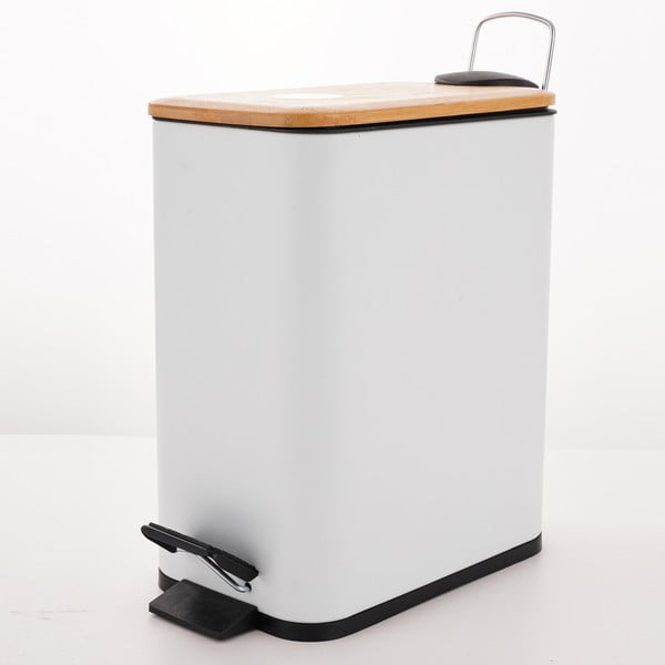 Valge terasest prügikast 5 l Erik - Spirella-image-4