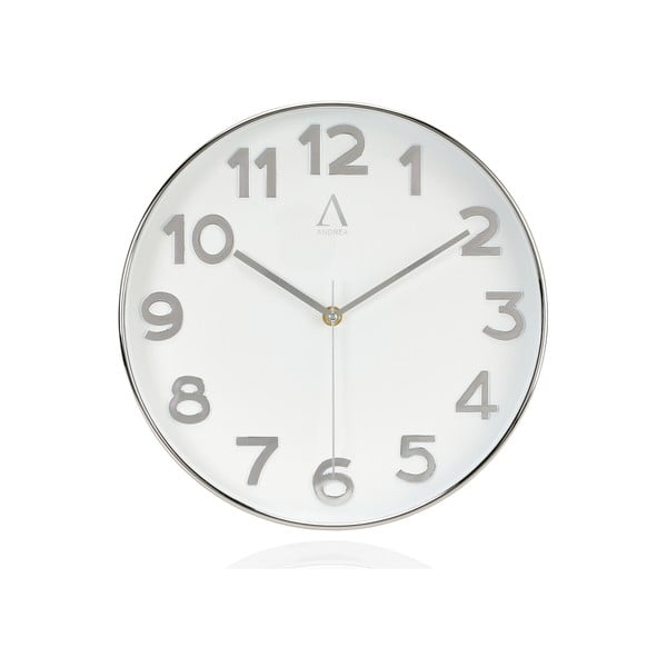 Bílé nástěnné hodiny Andrea House TikTok, 30 cm