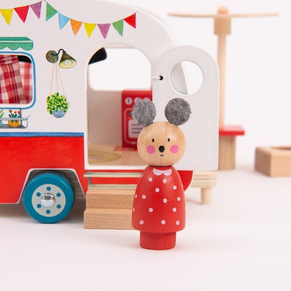 Puidust auto La Grande Famille Caravan - Moulin Roty-image-1