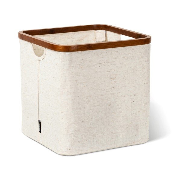 Kreem kangast hoiukast 30x30x30 cm Bamboo/Linen Cube - Bigso