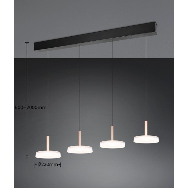 Must-valge-kuldne dimmerdatav LED rippvalgusti klaasist varjuga Celeste - Trio-image-4