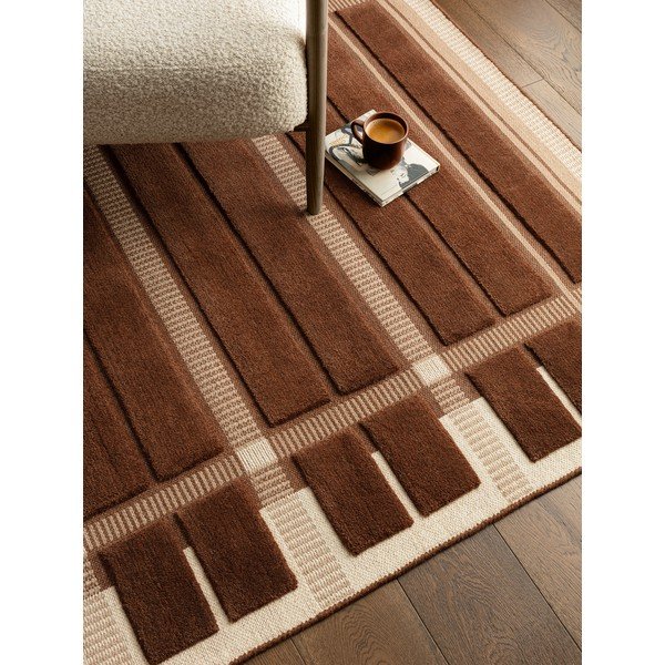 Pruun/beež käsitsi kootud villavaip 120x170 cm - Asiatic Carpets-image-2