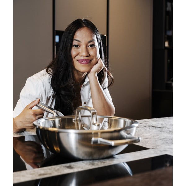 Roostevabast terasest wok-pann koos kaanega ø 30 cm Chili Ta - FABINI-image-1